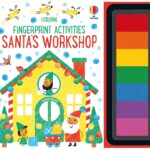 Carti cu activitati, FINGERPRINT ACTIVITIES SANTA'S WORKSHOP, Usborne, + 3 ani