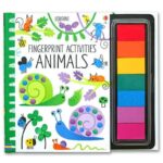 Carte cu activitati, FINGERPRINT ACTIVITIES ANIMALS, Usborne, + 3 ani