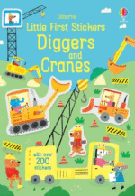 Carte cu stickere, LITTLE FIRST STICKERS DIGGERS AND CRANES, Usborne