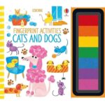Carte cu activitati, FINGERPRINT ACTIVITIES CATS AND DOGS, Usborne, + 3 ani