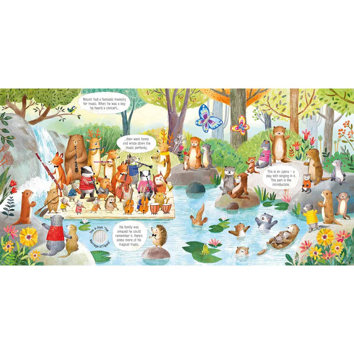 Carte muzicala, THE ANIMAL ORCHESTRA PLAYS MOZART, Usborne, + 6 luni - imagine 2