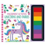 Carti cu activitati, FINGERPRINT ACTIVITIES UNICORNS AND FAIRIES, Usborne, + 3 ani