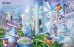 Carte cu stickere, BUILD YOUR OWN FUTURISTIC CITIES, Usborne, + 3 ani - imagine 5