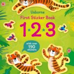 Carte cu stickere, FIRST STICKER BOOK 123, Usborne, + 3 ani
