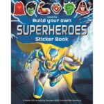 Carte cu stickere, BUILD YOUR OWN SUPERHEROES STICKER BOOK, Usborne, + 3 ani