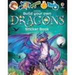 Carte cu stickere, BUILD YOUR OWN DRAGONS STICKER BOOK, Usborne, + 3 ani