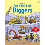 Carte cu stickere, DIGGERS STICKER BOOK, Usborne, + 3 ani