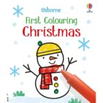 Carte de colorat, FIRST COLOURING CHRISTMAS, Usborne, + 3 ani