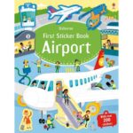 Carte cu stickere, FIRST STICKER BOOK AIRPORT, Usborne, + 3 ani