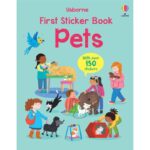 Carte cu stickere, FIRST STICKER BOOK PETS, Usborne, + 3 ani